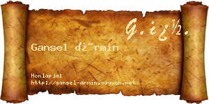Gansel Ármin névjegykártya